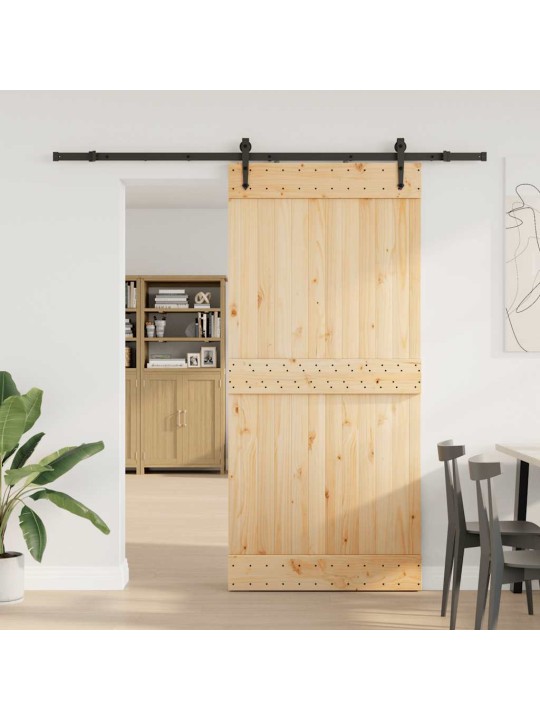 Liukuovi asennustarvikkeineen 95x210 cm täysi mänty