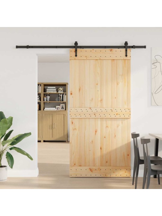 Liukuovi asennustarvikkeineen 100x210 cm täysi mänty