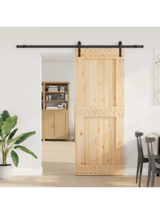Liukuovi asennustarvikkeineen 90x210 cm täysi mänty