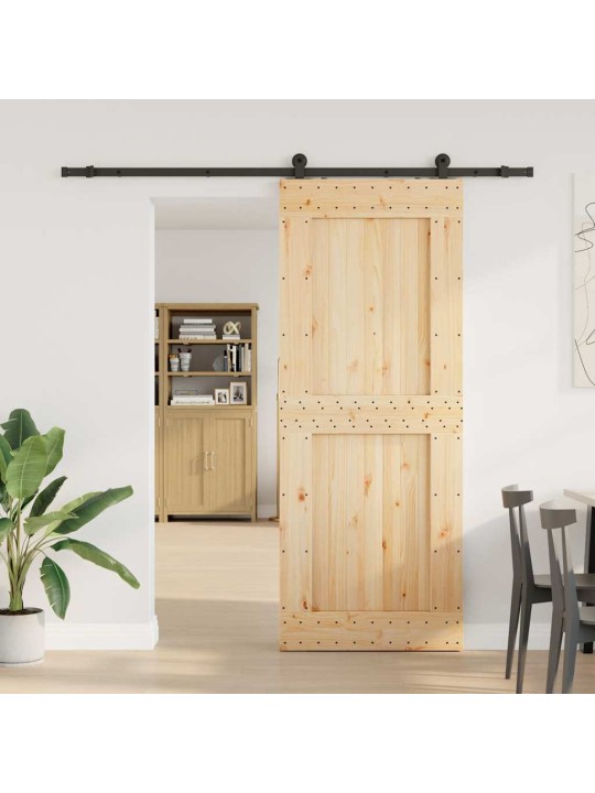Liukuovi asennustarvikkeineen 90x210 cm täysi mänty