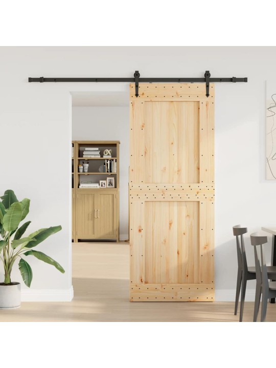 Liukuovi asennustarvikkeineen 90x210 cm täysi mänty