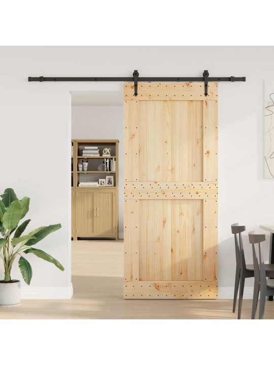 Liukuovi asennustarvikkeineen 100x210 cm täysi mänty