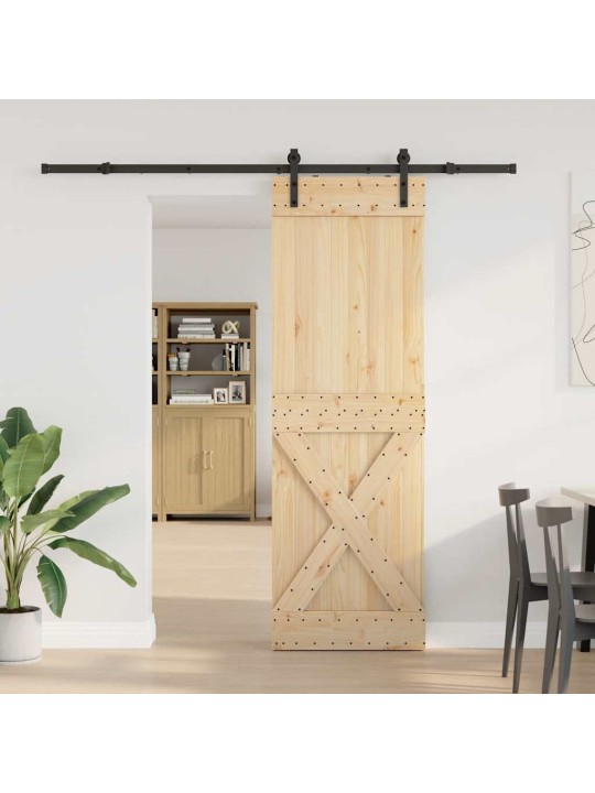 Liukuovi asennustarvikkeineen 70x210 cm täysi mänty