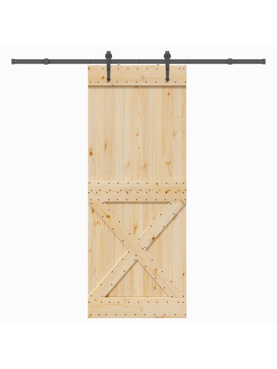 Liukuovi asennustarvikkeineen 90x210 cm täysi mänty