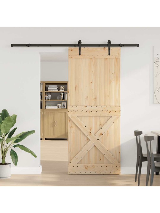 Liukuovi asennustarvikkeineen 95x210 cm täysi mänty