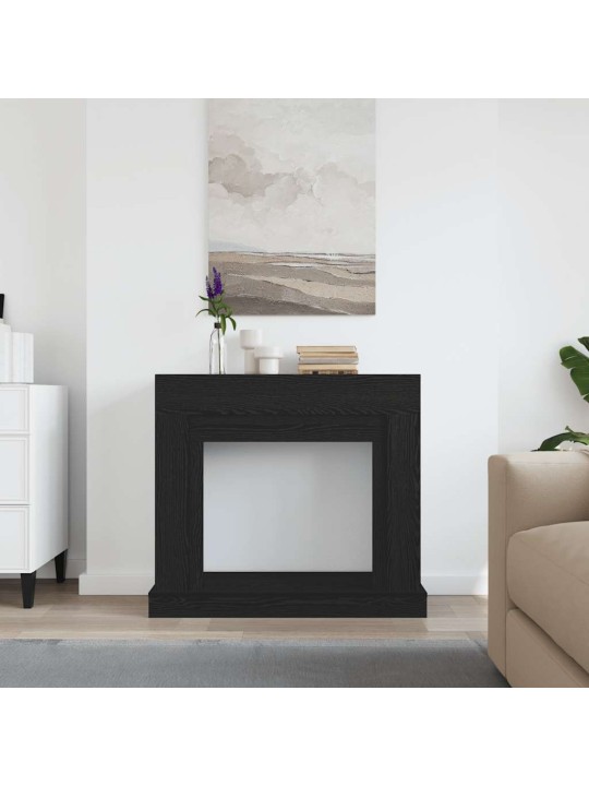 Takkahuone musta tammi 100x30x87,5 cm teknillinen puu