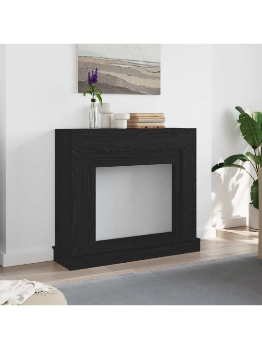 Takkahuone musta tammi 100x30x87,5 cm teknillinen puu