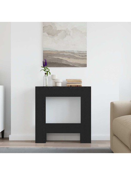 Takkahuone musta tammi 81x18x82 cm tekninen puu