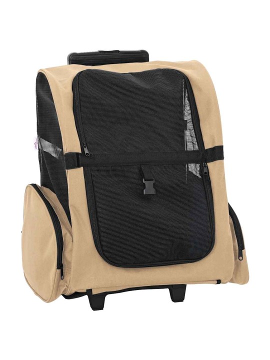 Lemmikkikärryt 3-in-1 kuviointi hiekka 48x32x57 cm oxford-kangas