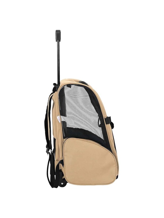 Lemmikkikärryt 3-in-1 kuviointi hiekka 48x32x57 cm oxford-kangas