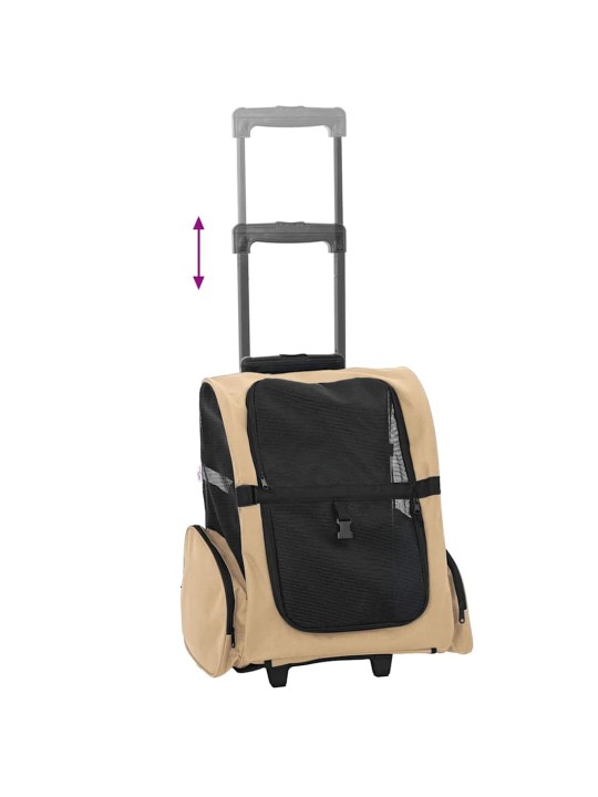 Lemmikkikärryt 3-in-1 kuviointi hiekka 48x32x57 cm oxford-kangas