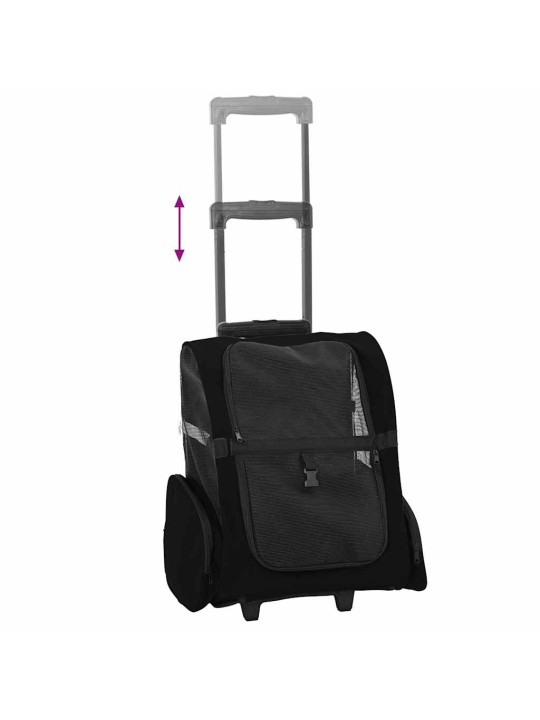 Lemmikkikärryt 3-in-1 musta 48x32x57 cm oxford-kangas