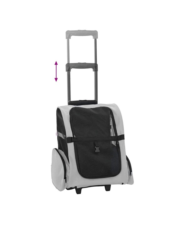 Lemmikkikärryt 3-in-1 harmaa 48x32x57 cm oxford-kangas