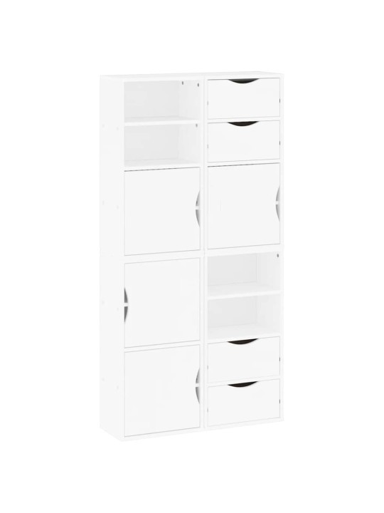 Sivukaapit 4 kpl odda, valkoinen, 40x24x79 cm massiivipuu mänty