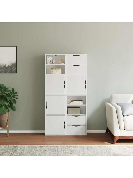 Sivukaapit 4 kpl odda, valkoinen, 40x24x79 cm massiivipuu mänty