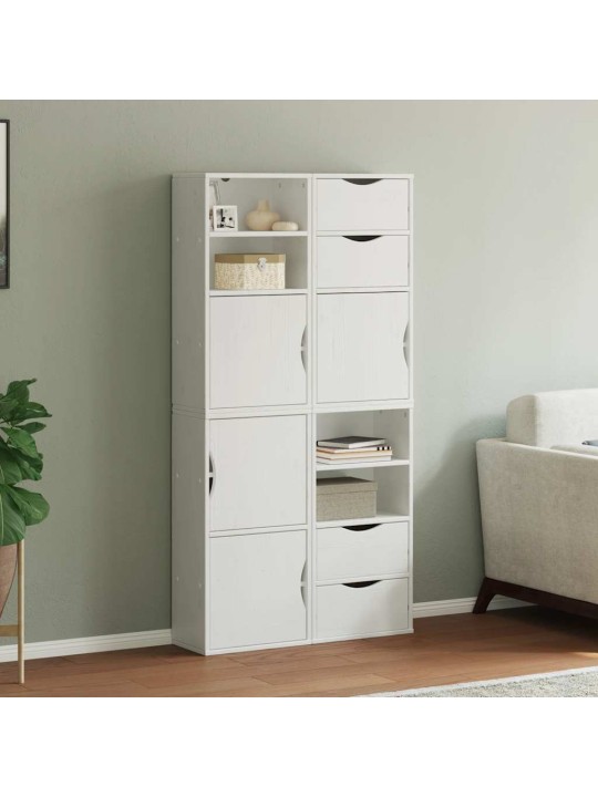 Sivukaapit 4 kpl odda, valkoinen, 40x24x79 cm massiivipuu mänty
