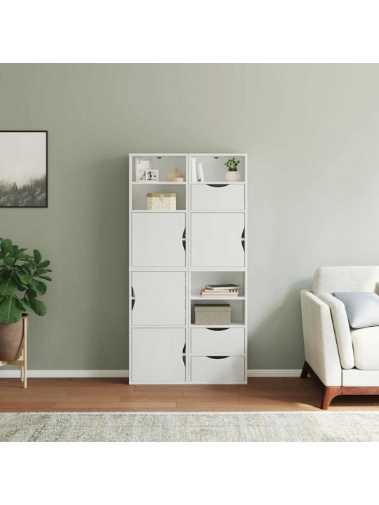 Sivukaapit 4 kpl odda, valkoinen, 40x24x79 cm massiivipuu mänty