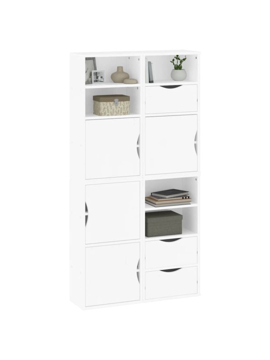 Sivukaapit 4 kpl odda, valkoinen, 40x24x79 cm massiivipuu mänty