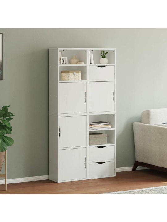 Sivukaapit 4 kpl odda, valkoinen, 40x24x79 cm massiivipuu mänty