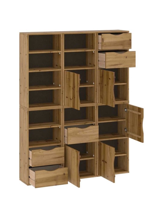 Sivukaapit 6 kpl odda, 40x24x79 cm massiivipuu mänty