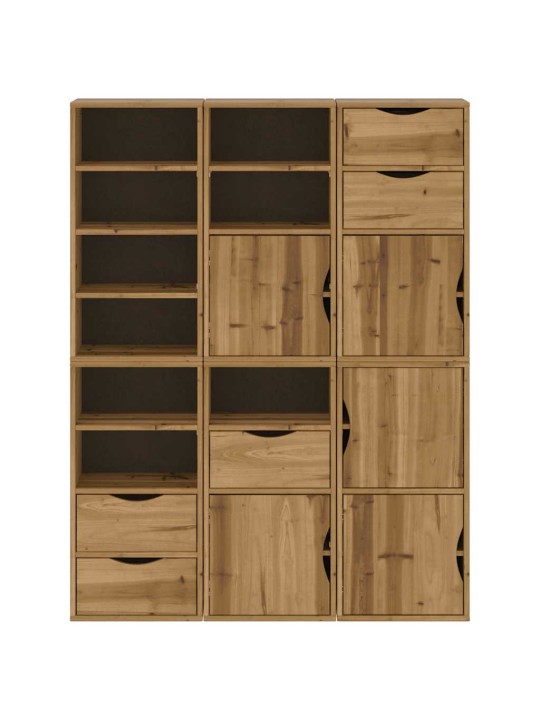 Sivukaapit 6 kpl odda, 40x24x79 cm massiivipuu mänty