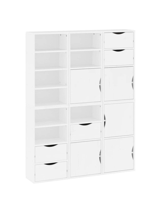 Sivukaapit 6 kpl odda, valkoinen, 40x24x79 cm massiivipuu mänty