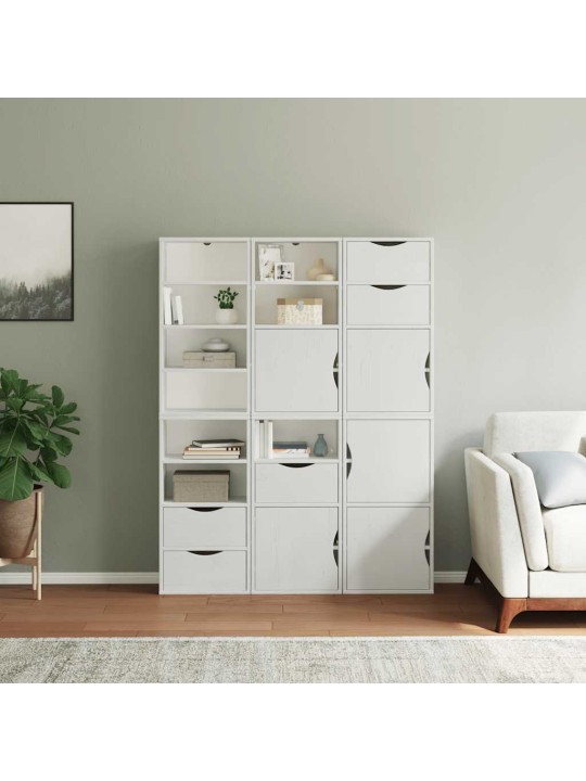 Sivukaapit 6 kpl odda, valkoinen, 40x24x79 cm massiivipuu mänty