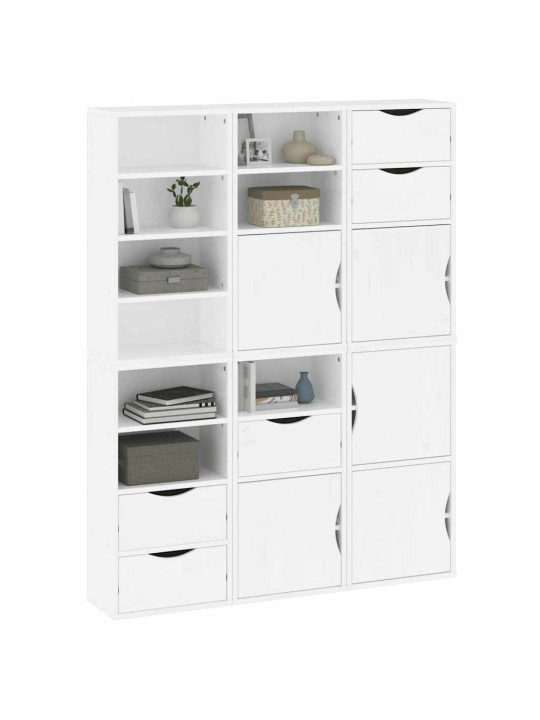 Sivukaapit 6 kpl odda, valkoinen, 40x24x79 cm massiivipuu mänty