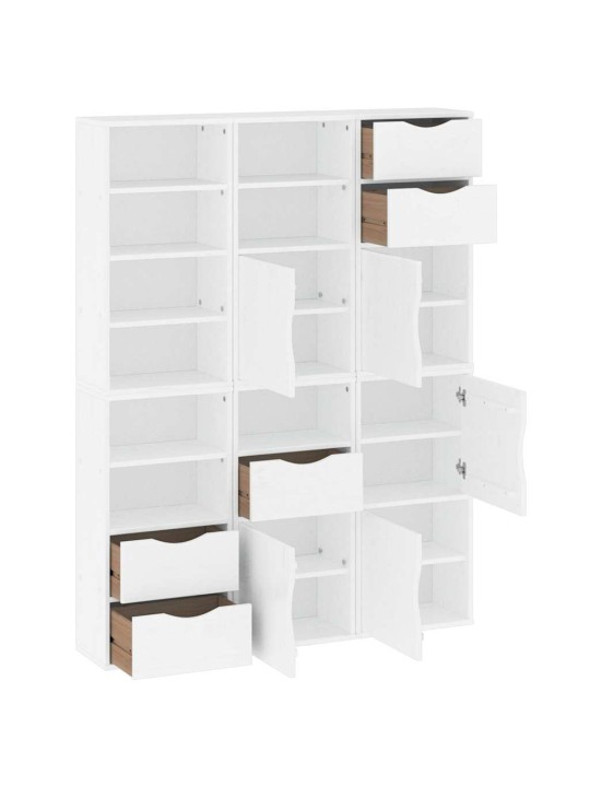 Sivukaapit 6 kpl odda, valkoinen, 40x24x79 cm massiivipuu mänty
