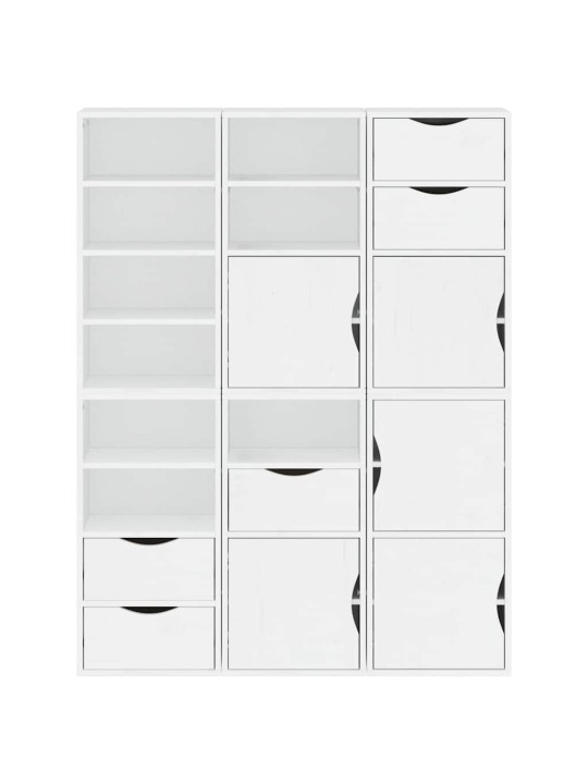 Sivukaapit 6 kpl odda, valkoinen, 40x24x79 cm massiivipuu mänty