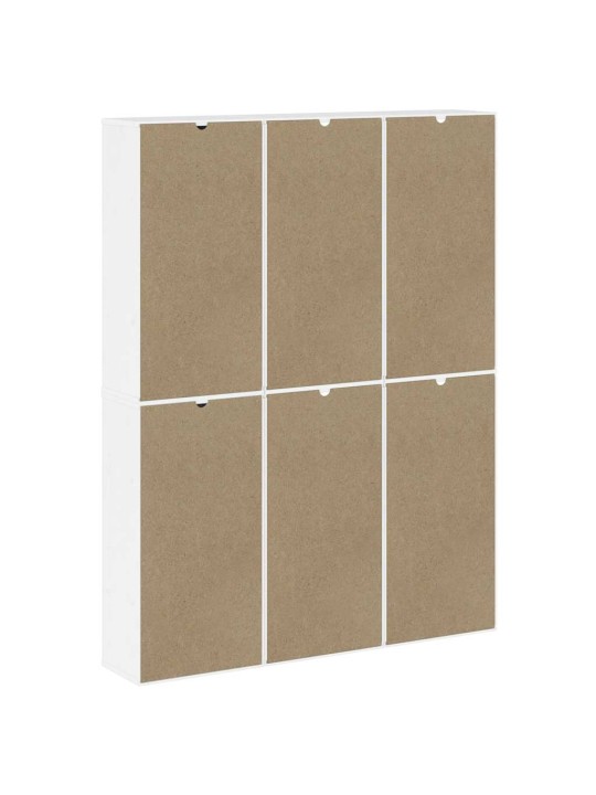 Sivukaapit 6 kpl odda, valkoinen, 40x24x79 cm massiivipuu mänty