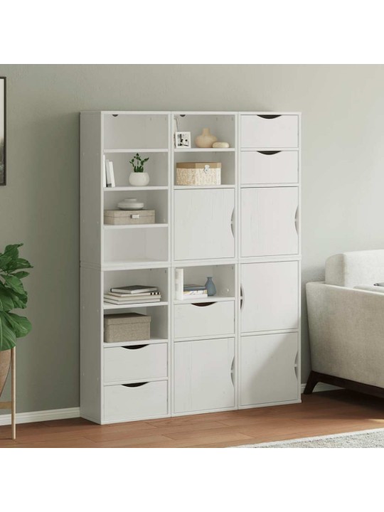 Sivukaapit 6 kpl odda, valkoinen, 40x24x79 cm massiivipuu mänty