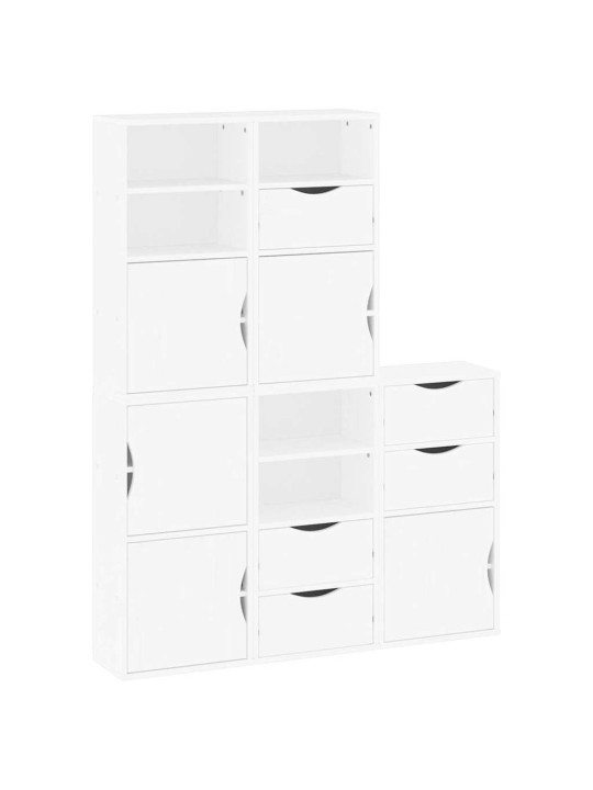Sivukaapit 5 kpl odda, valkoinen, 40x24x79 cm massiivipuu mänty