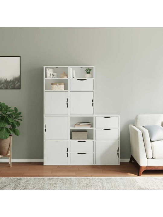 Sivukaapit 5 kpl odda, valkoinen, 40x24x79 cm massiivipuu mänty