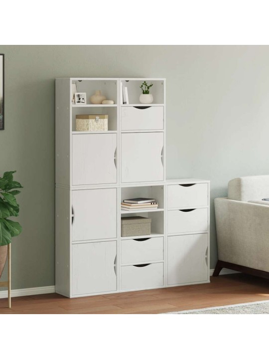Sivukaapit 5 kpl odda, valkoinen, 40x24x79 cm massiivipuu mänty