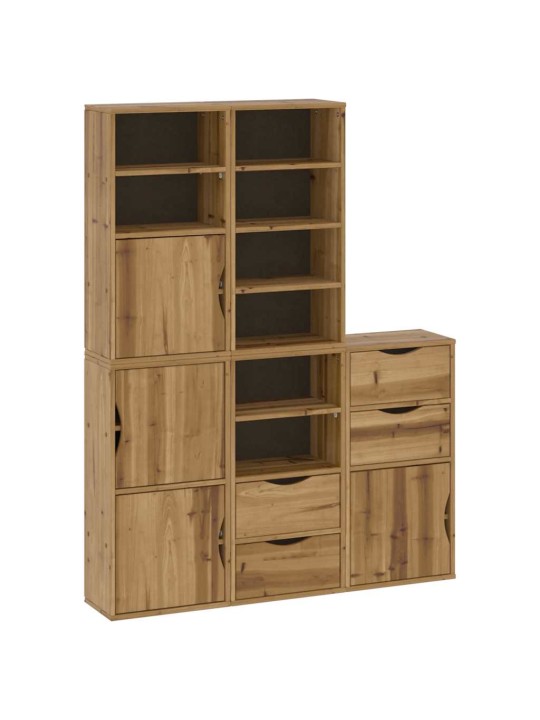 Sivukaapit 5 kpl odda, 40x24x79 cm massiivipuu mänty