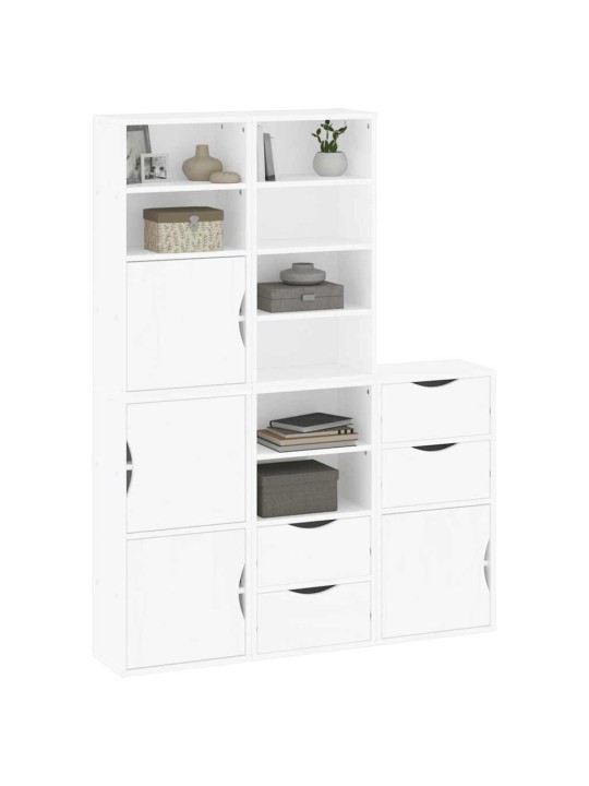 Sivukaapit 5 kpl odda, valkoinen, 40x24x79 cm massiivipuu mänty