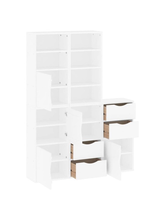 Sivukaapit 5 kpl odda, valkoinen, 40x24x79 cm massiivipuu mänty