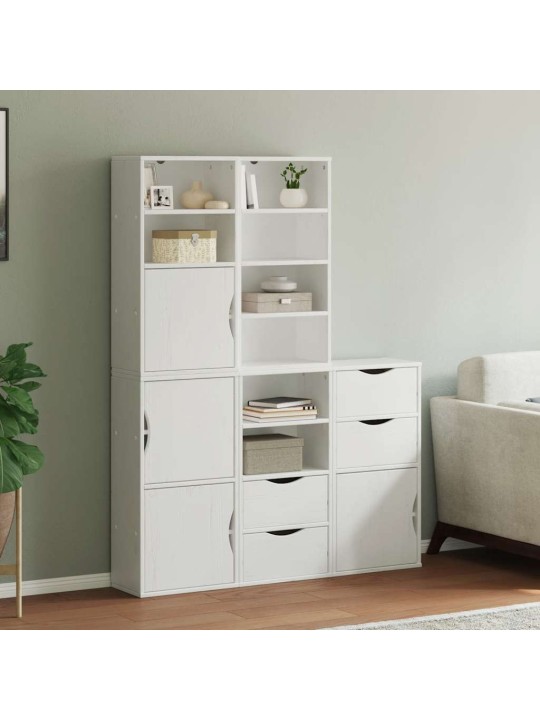 Sivukaapit 5 kpl odda, valkoinen, 40x24x79 cm massiivipuu mänty