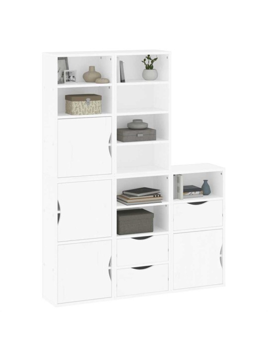 Sivukaapit 5 kpl odda, valkoinen, 40x24x79 cm massiivipuu mänty