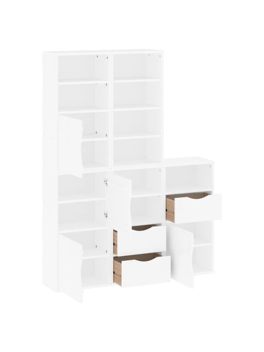 Sivukaapit 5 kpl odda, valkoinen, 40x24x79 cm massiivipuu mänty
