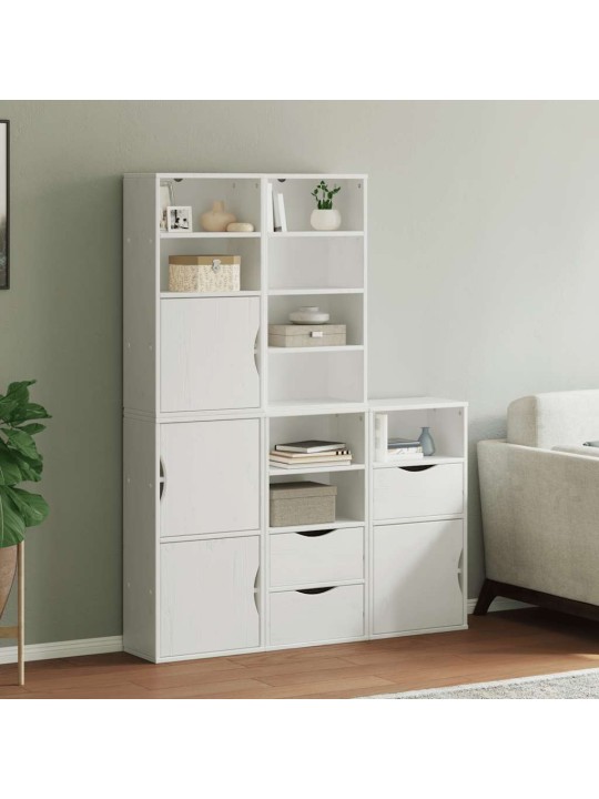 Sivukaapit 5 kpl odda, valkoinen, 40x24x79 cm massiivipuu mänty