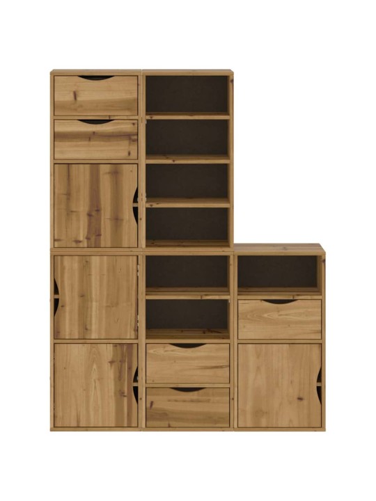 Sivukaapit 5 kpl odda, 40x24x79 cm massiivipuu mänty