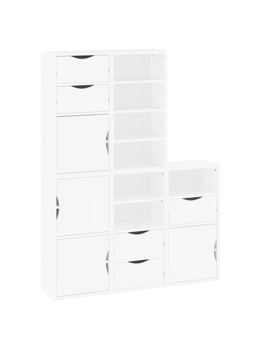 Sivukaapit 5 kpl odda, valkoinen, 40x24x79 cm massiivipuu mänty
