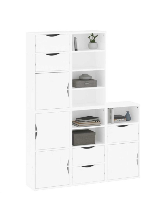 Sivukaapit 5 kpl odda, valkoinen, 40x24x79 cm massiivipuu mänty
