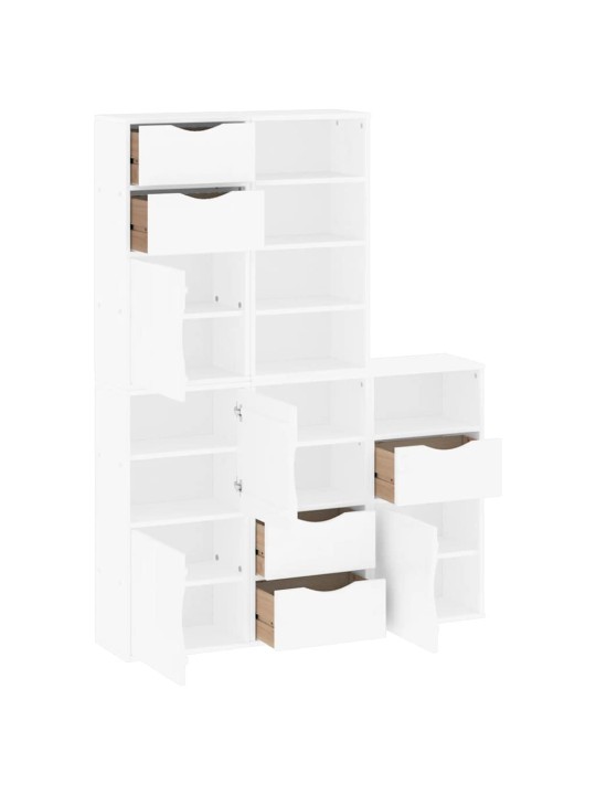 Sivukaapit 5 kpl odda, valkoinen, 40x24x79 cm massiivipuu mänty