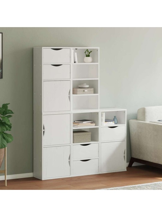 Sivukaapit 5 kpl odda, valkoinen, 40x24x79 cm massiivipuu mänty