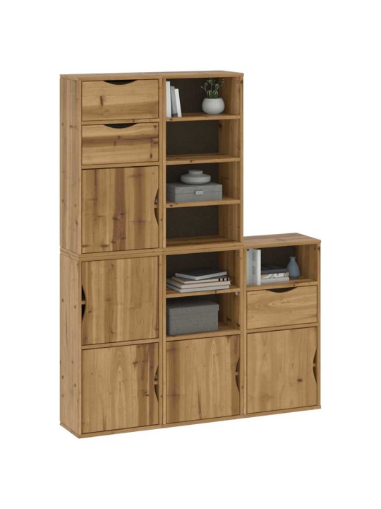 Sivukaapit 5 kpl odda, 40x24x79 cm massiivipuu mänty