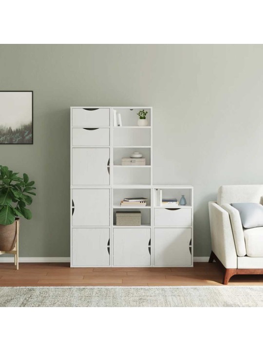 Sivukaapit 5 kpl odda, valkoinen, 40x24x79 cm massiivipuu mänty