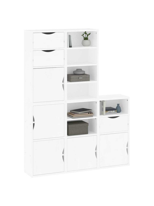Sivukaapit 5 kpl odda, valkoinen, 40x24x79 cm massiivipuu mänty